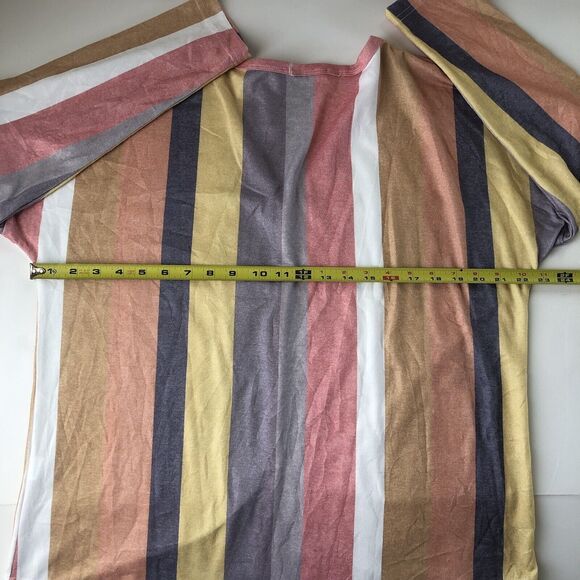 Ecowish Striped Button Down Top 3/4 Sleeves Medium NWT - Picture 8 of 9
